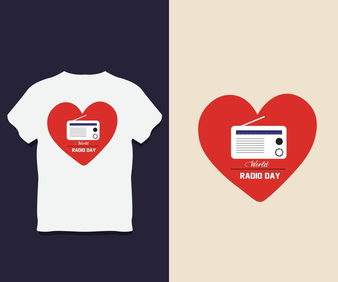 wereld radio dag typografie t-shirt ontwerp vector