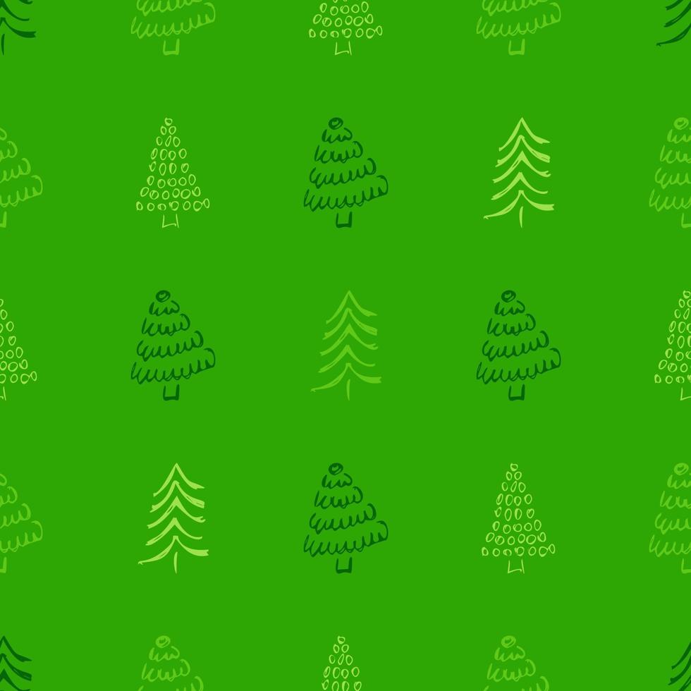 naadloos patroon met hand- getrokken Kerstmis bomen. geschetst sparren. winter vakantie tekening elementen. vector illustratie