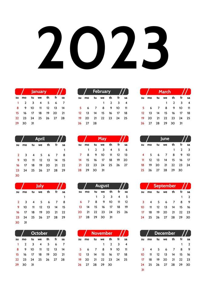 kalender voor 2023 geïsoleerd Aan een wit achtergrond vector