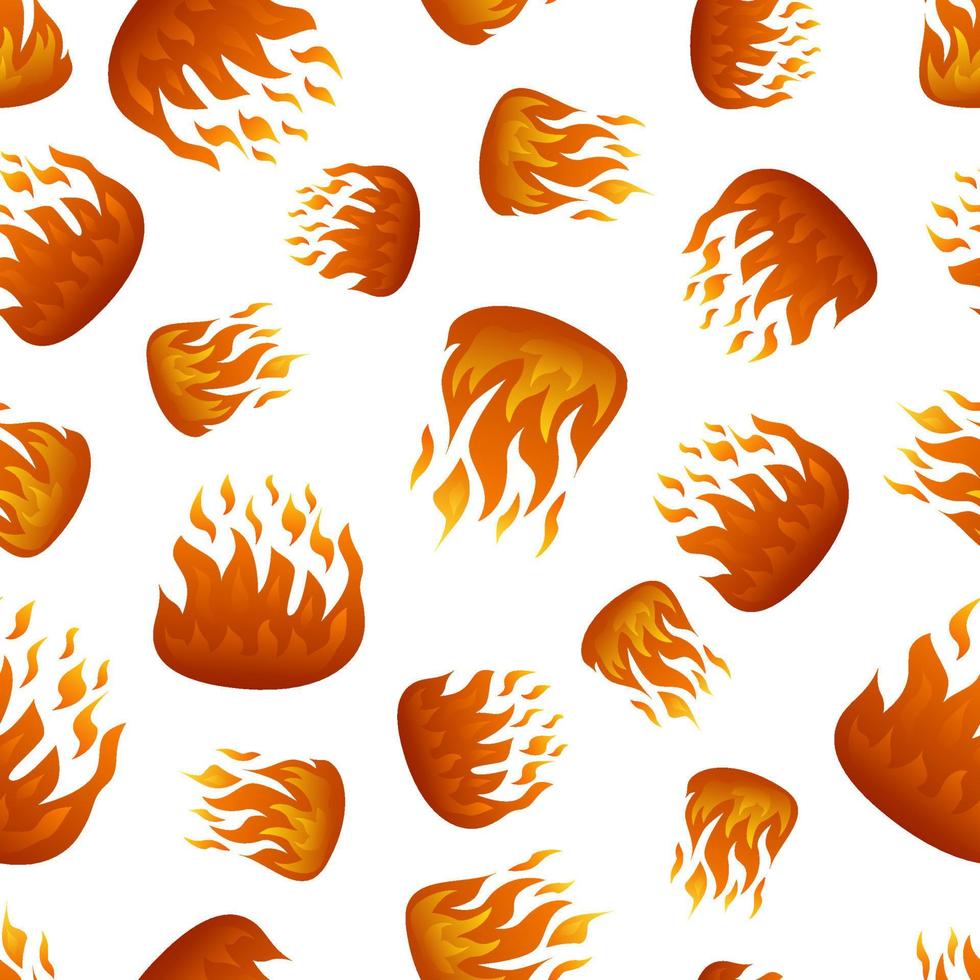 naadloos patroon met brand vlam Aan wit achtergrond. vector illustratie.