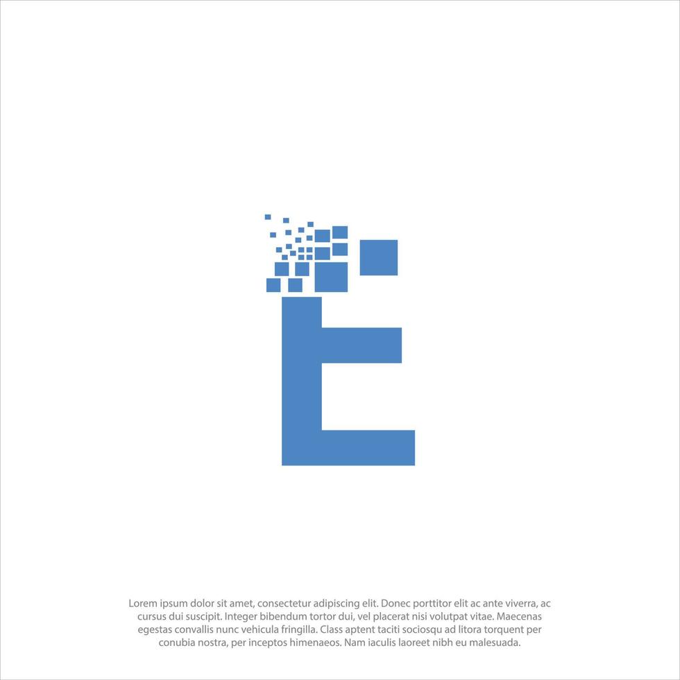 eerste brief e pixel logo - digitaal monogram vector sjabloon - eerste logo icoon en symbool ontwerp illustratie