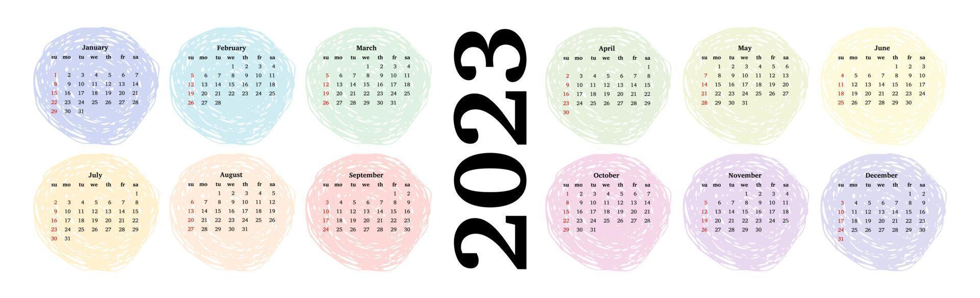 kalender voor 2023 geïsoleerd Aan een wit achtergrond vector