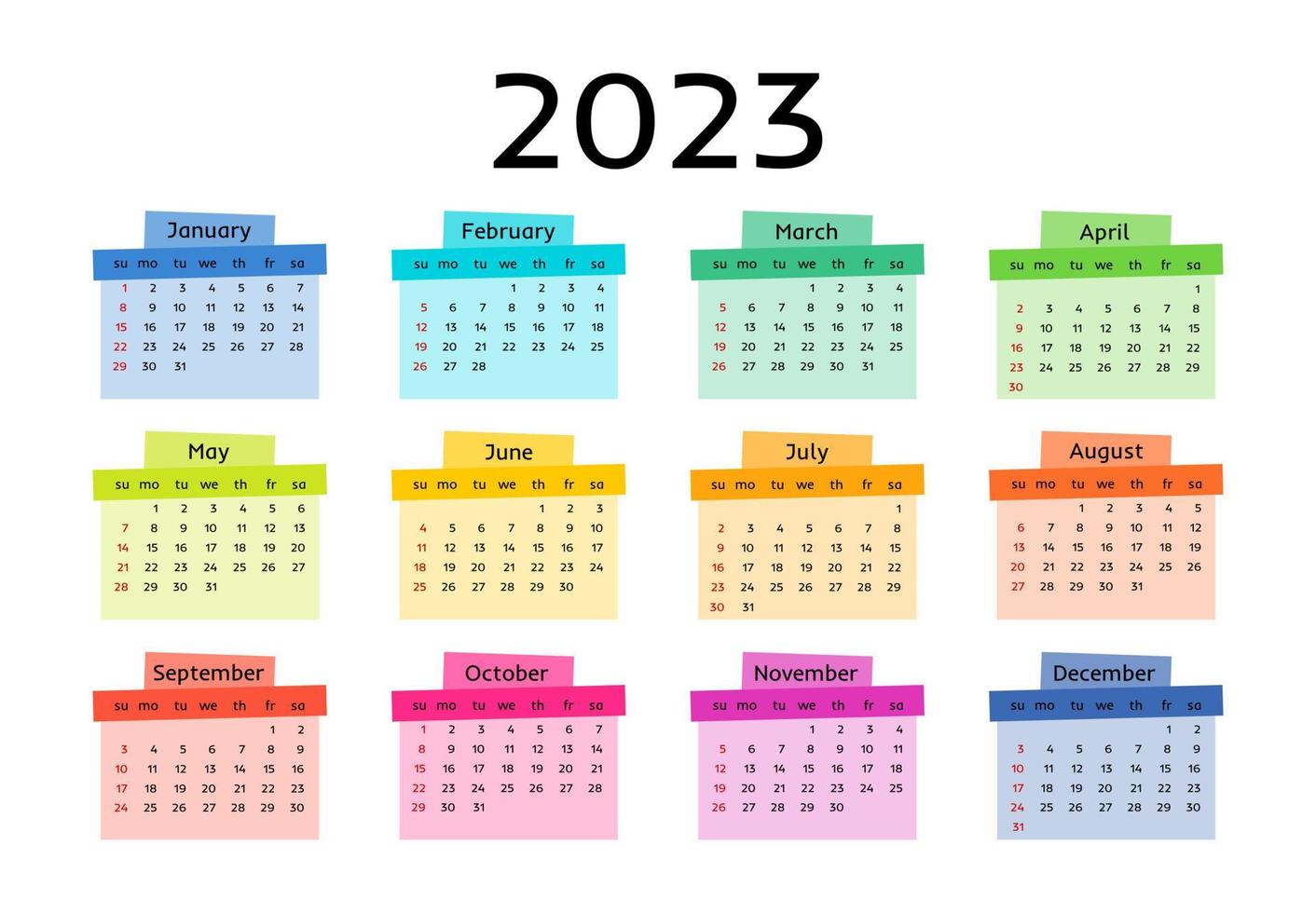 kalender voor 2023 geïsoleerd Aan een wit achtergrond vector