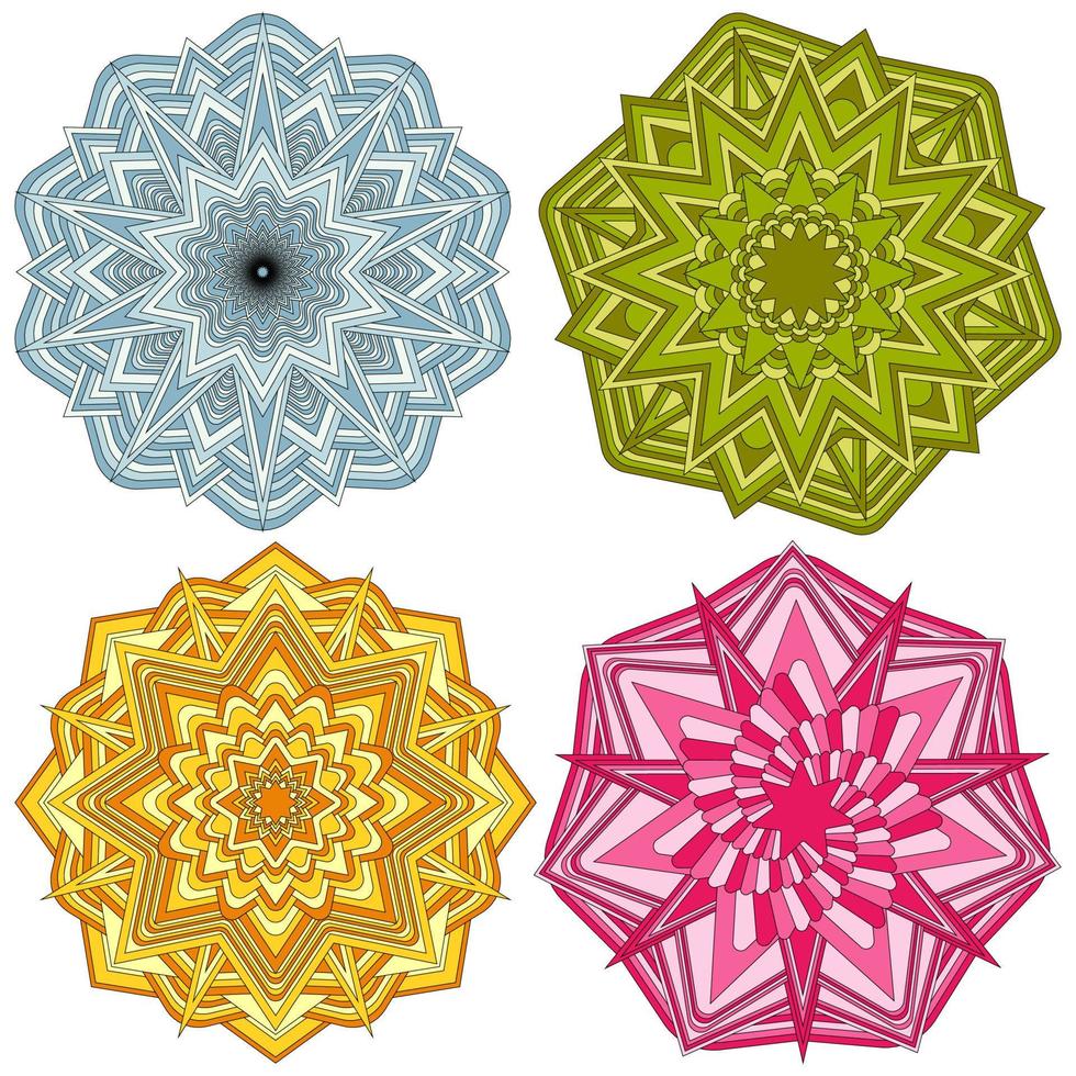 reeks van mandala's. decoratief ronde ornament patroon. wijnoogst meetkundig elementen. vector