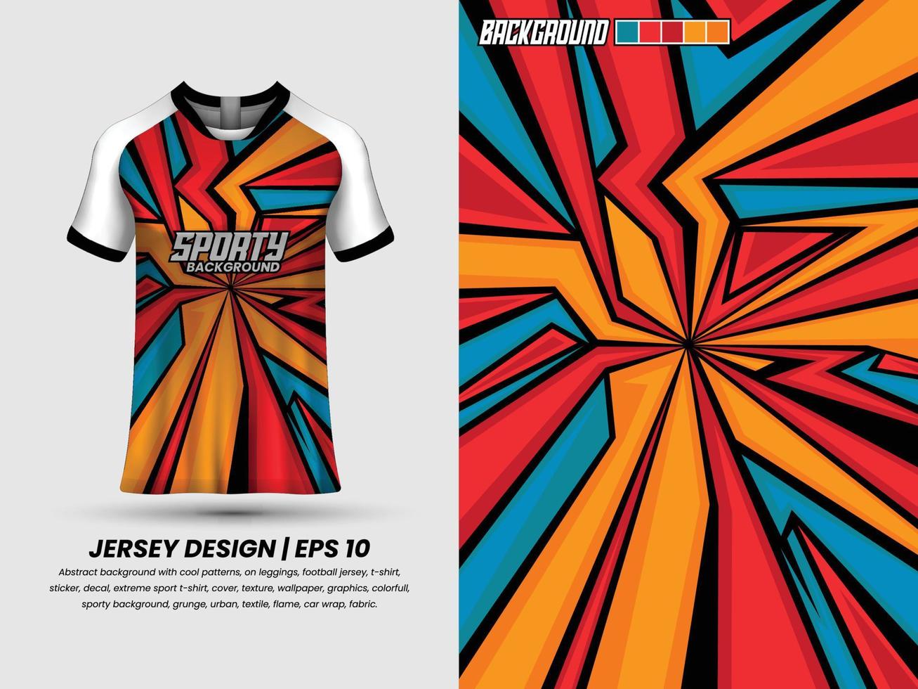 voetbal Jersey ontwerp voor sublimatie, sport t overhemd ontwerp, sjabloon Jersey vector