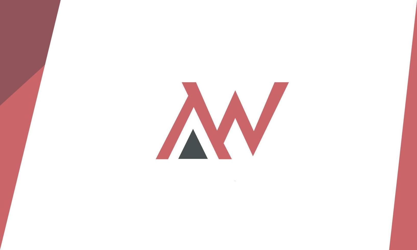 alfabet letters initialen monogram logo aw, wa, a en w vector