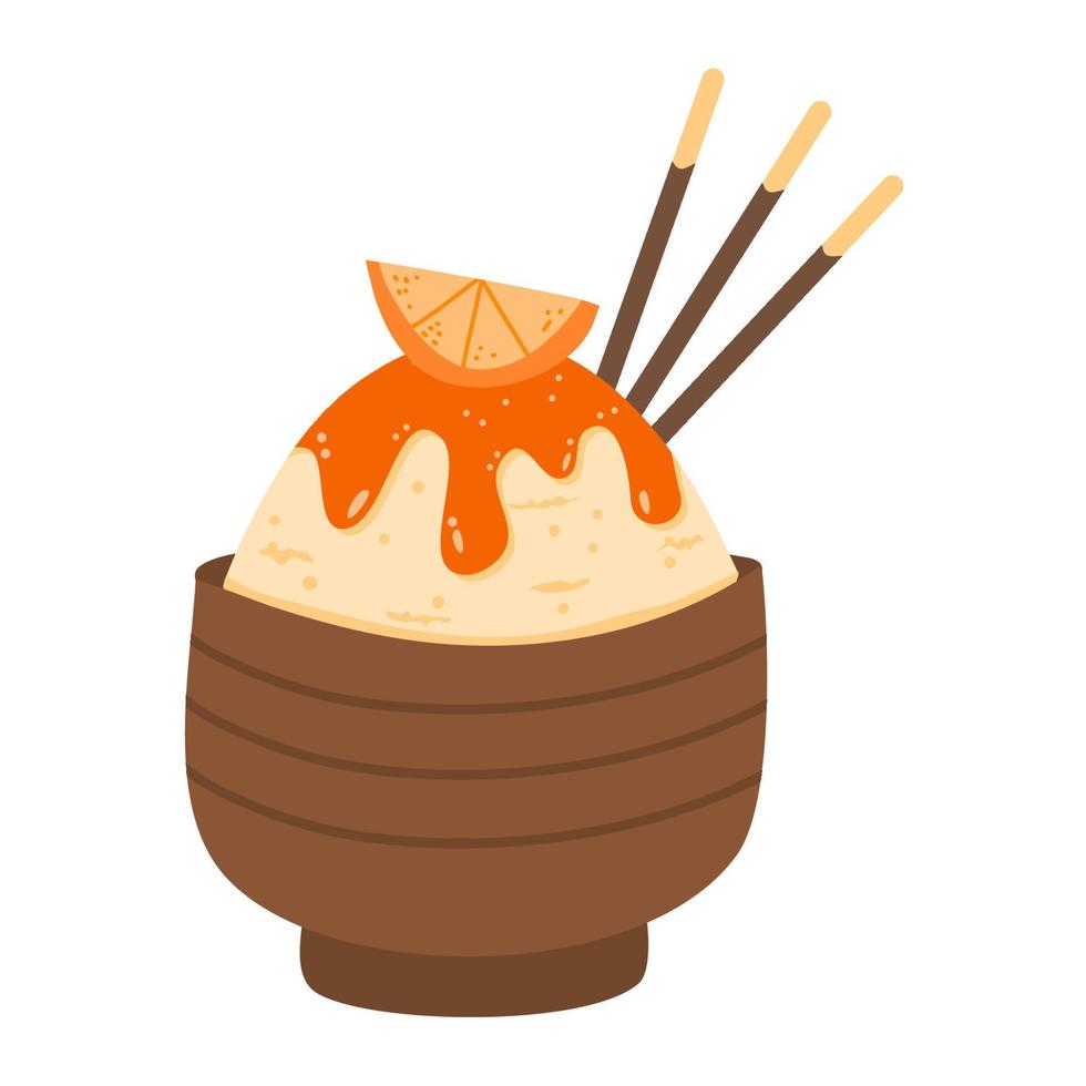 ijs geschoren bingsu Koreaans Japans stijl vector