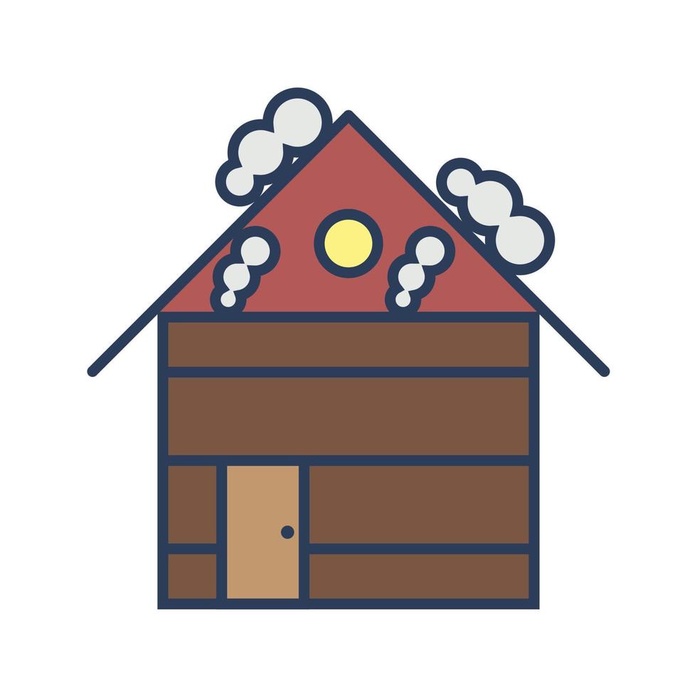 huis met sneeuw vector icoon