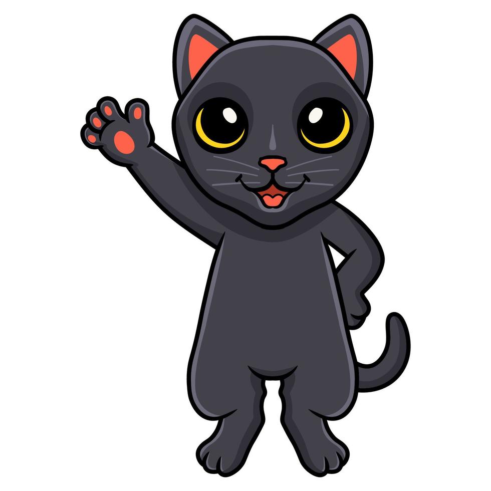 schattig Bombay kat tekenfilm golvend hand- vector