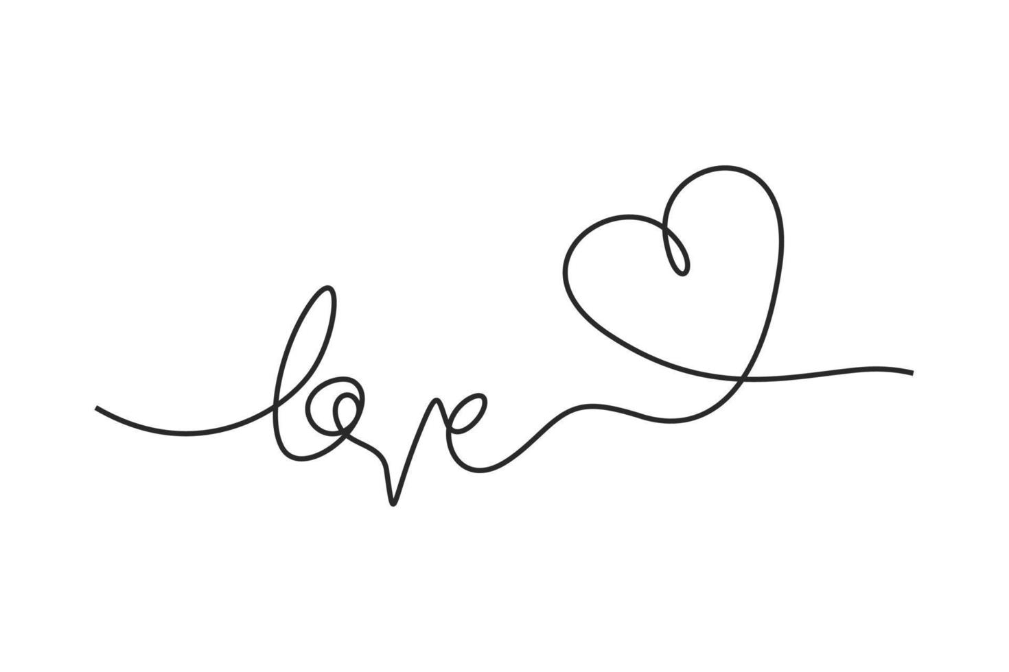 doorlopend een lijn tekening van woord liefde illustratie vector