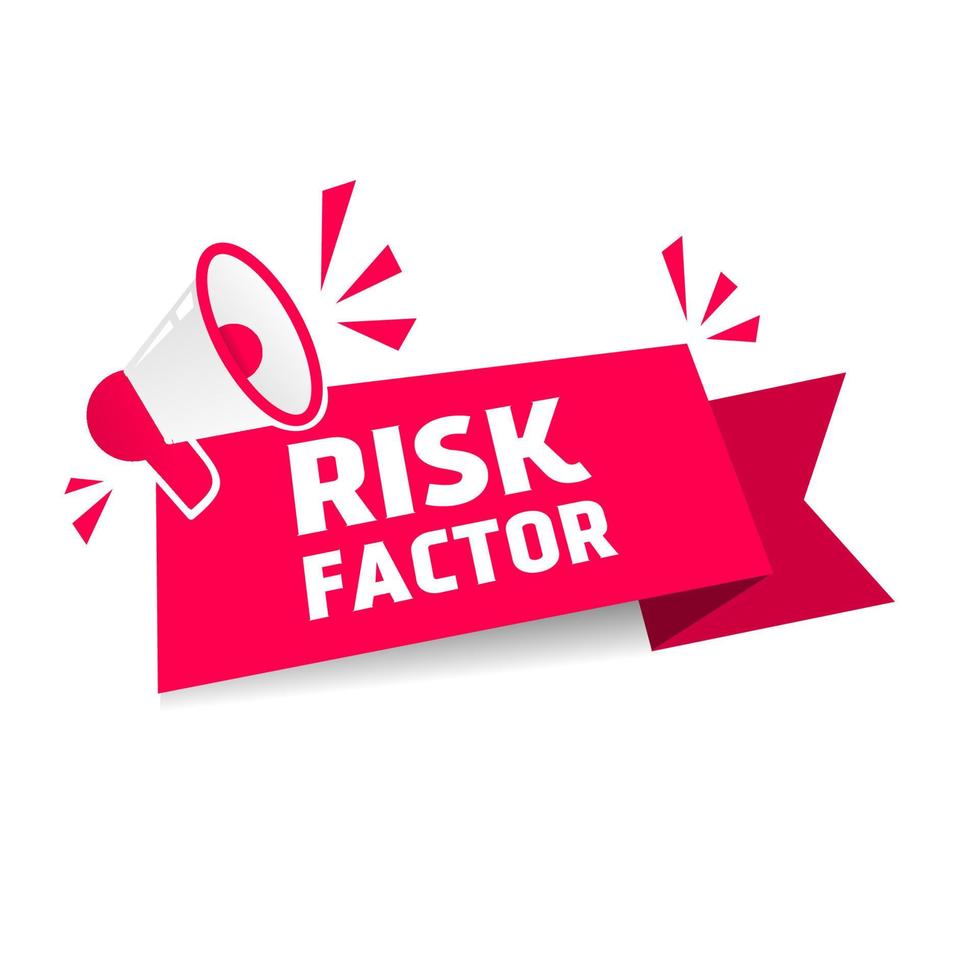 risico factor teken Aan rood lintje. vlak stijl banier ontwerp icoon. vector