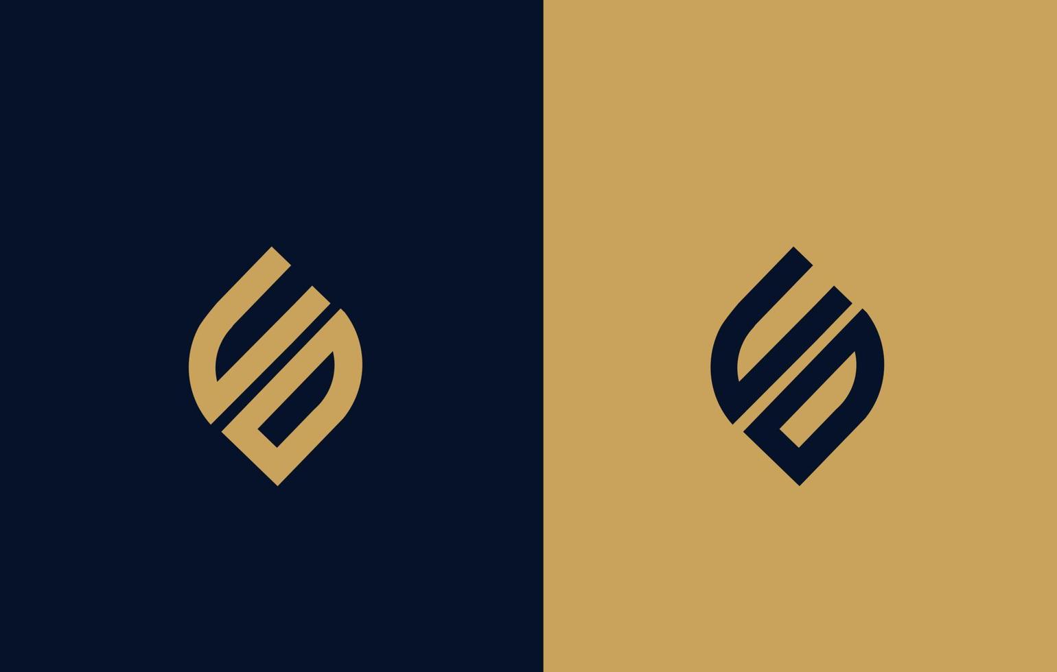 vector ud monogram of brief ud logo en ud logo ontwerp