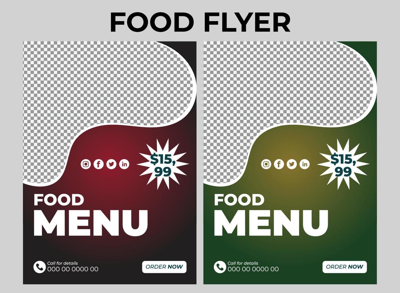 voedsel menu restaurants folder advertentie ontwerp vector