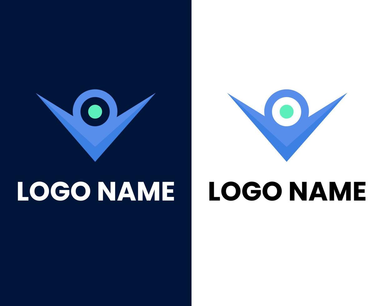 logo ontwerp voor brief v en pin kaart vector