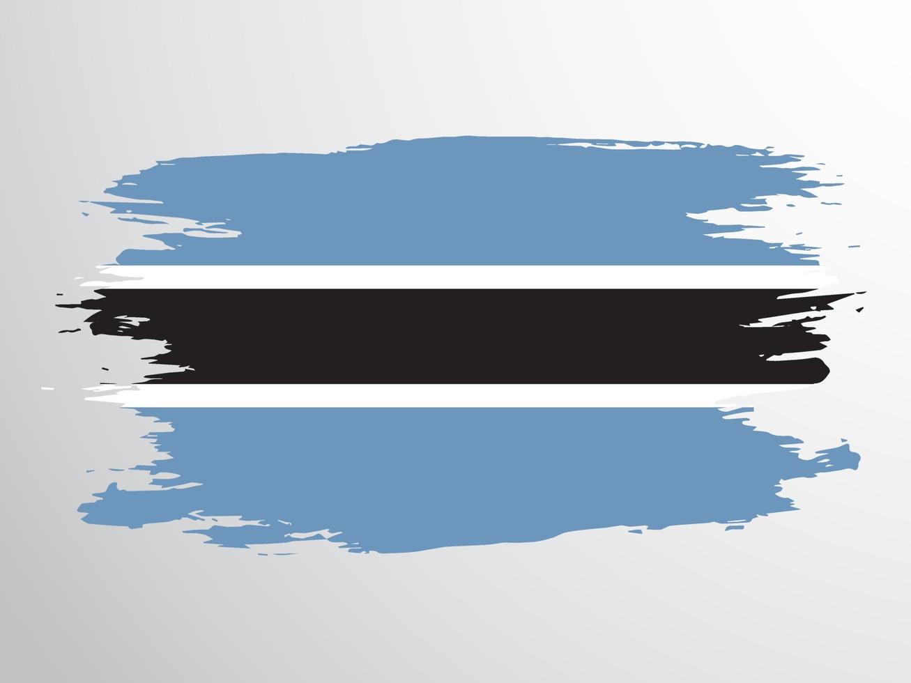 vlag van boswana hand- getrokken door borstel vector
