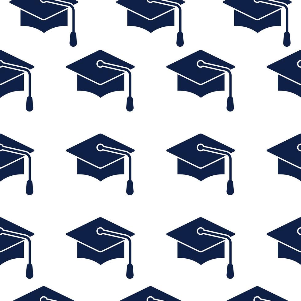hoog school, Universiteit diploma uitreiking pet naadloos achtergrond patroon vector