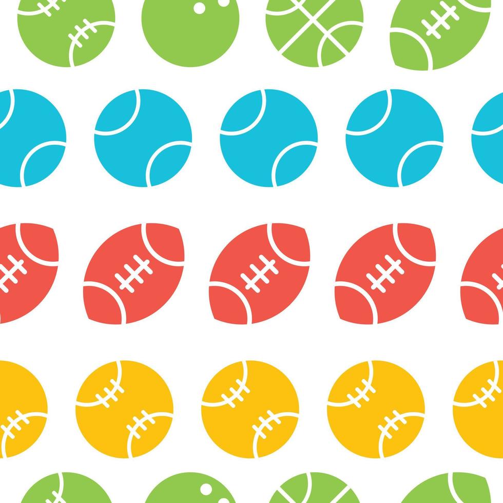 softbal, bowling bal, tennis en mand bal icoon naadloos achtergrond patroon. vector