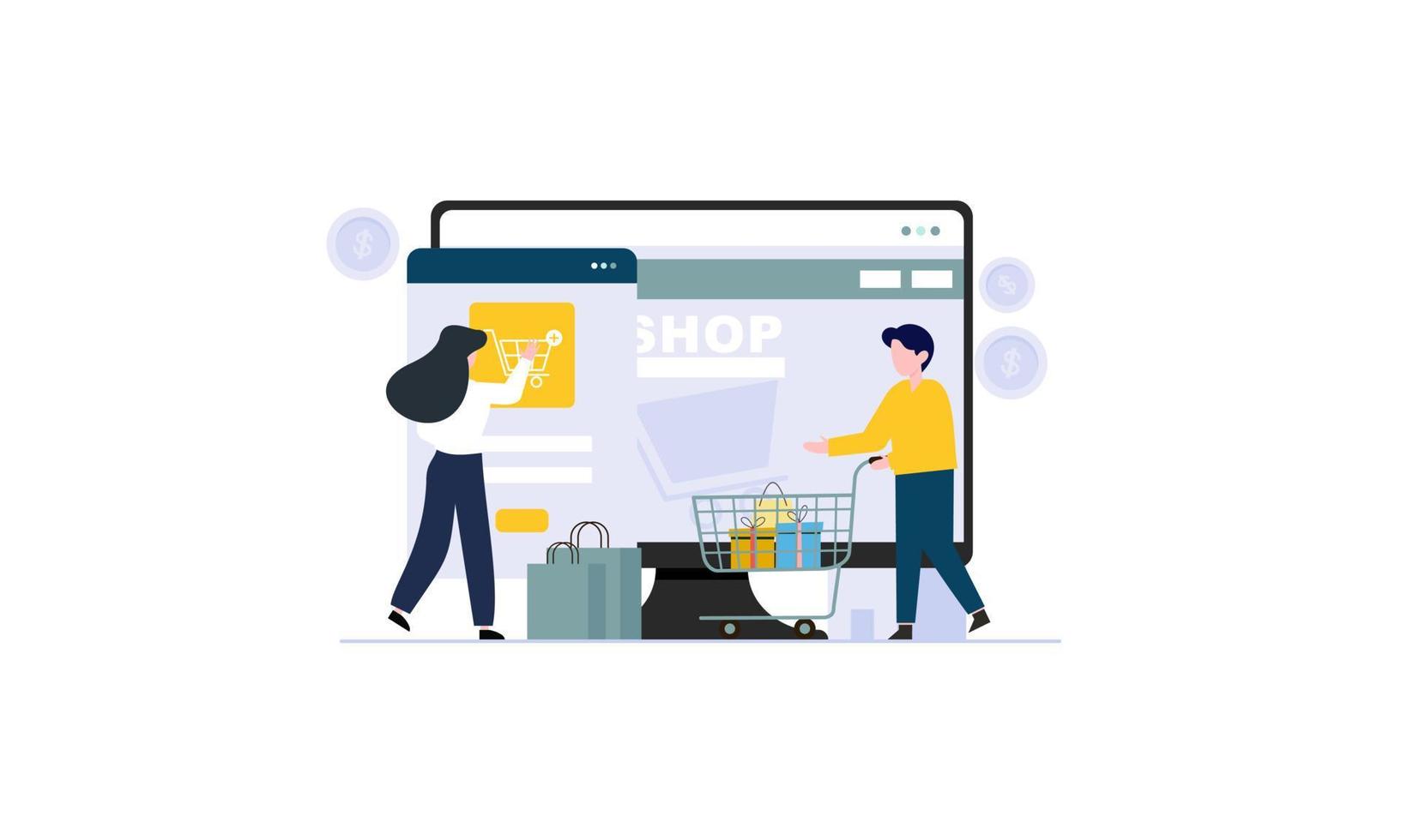 ecommerce web bladzijde concept illustratie vector