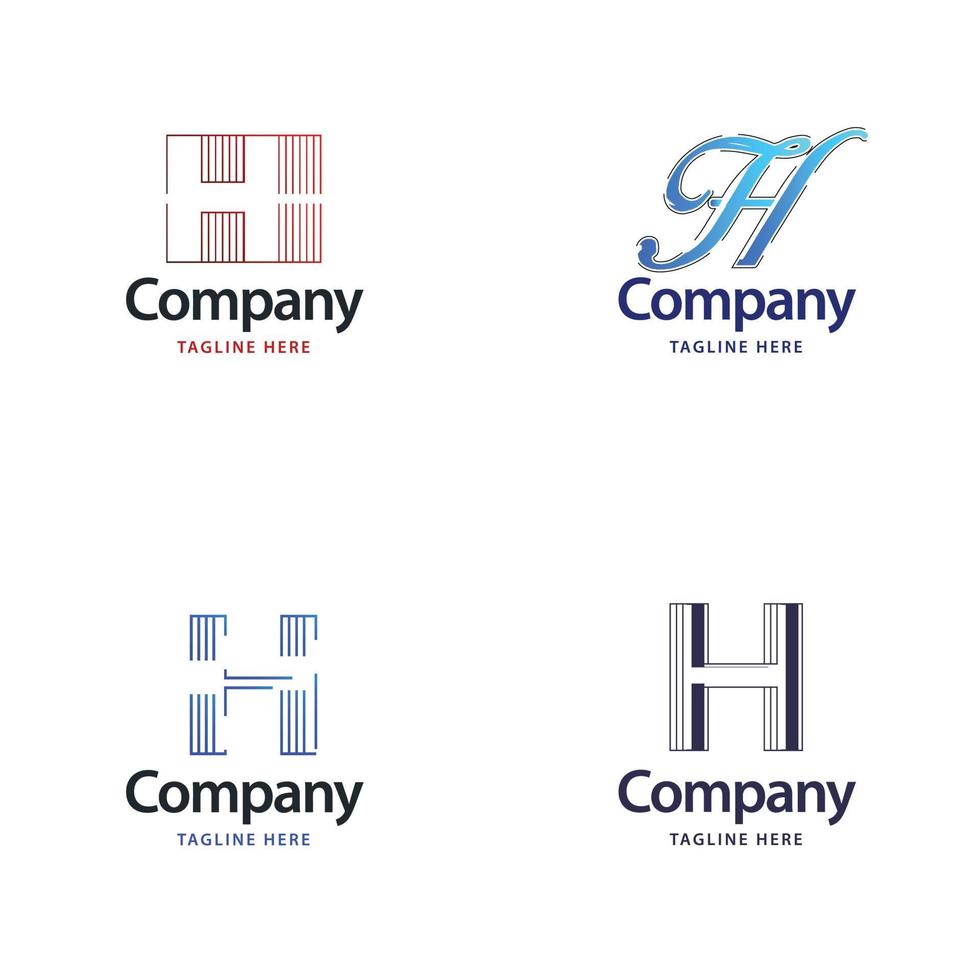 brief h groot logo pak ontwerp creatief modern logos ontwerp voor uw bedrijf vector