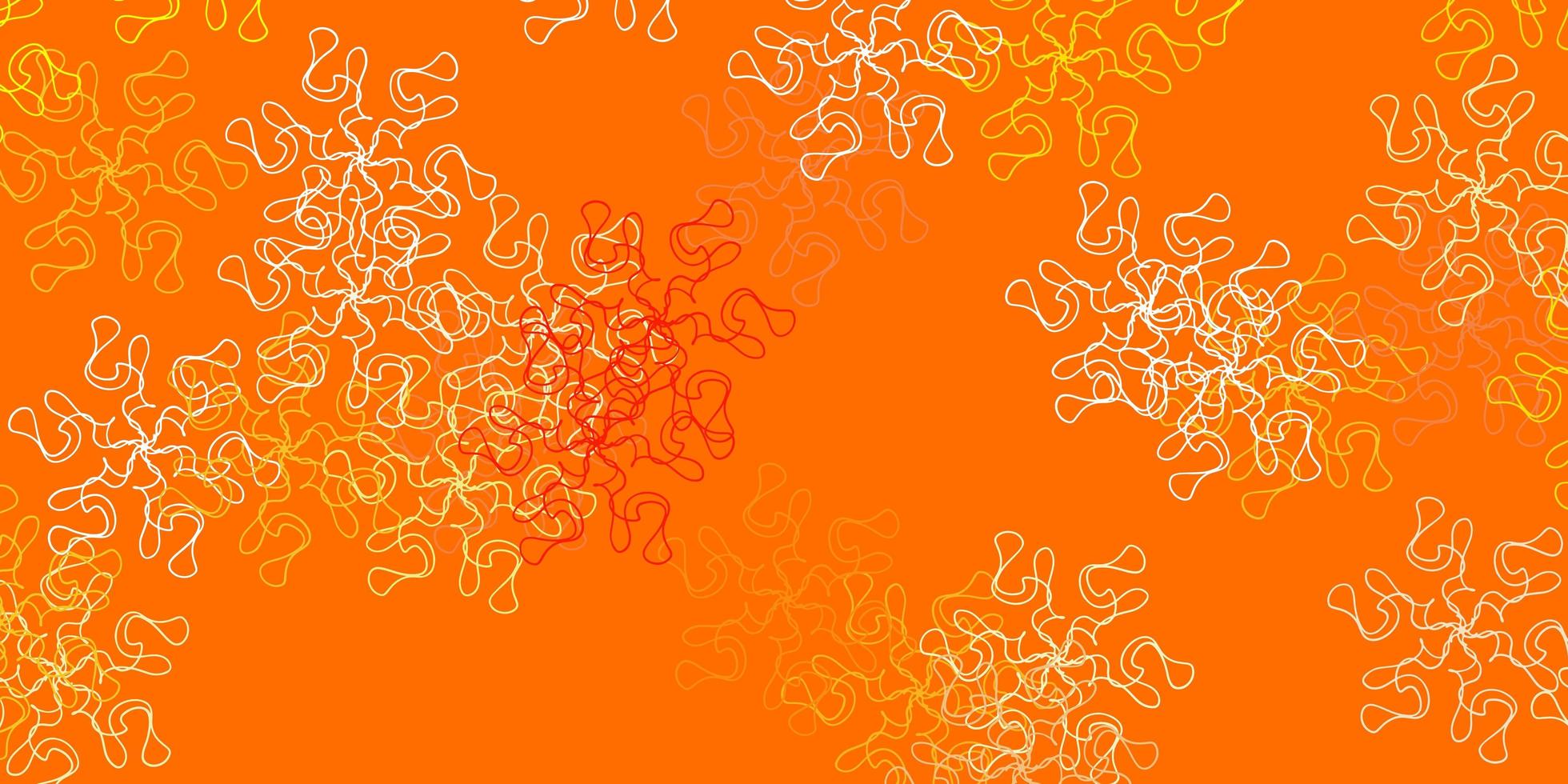 lichtgeel doodle patroon met bloemen. vector