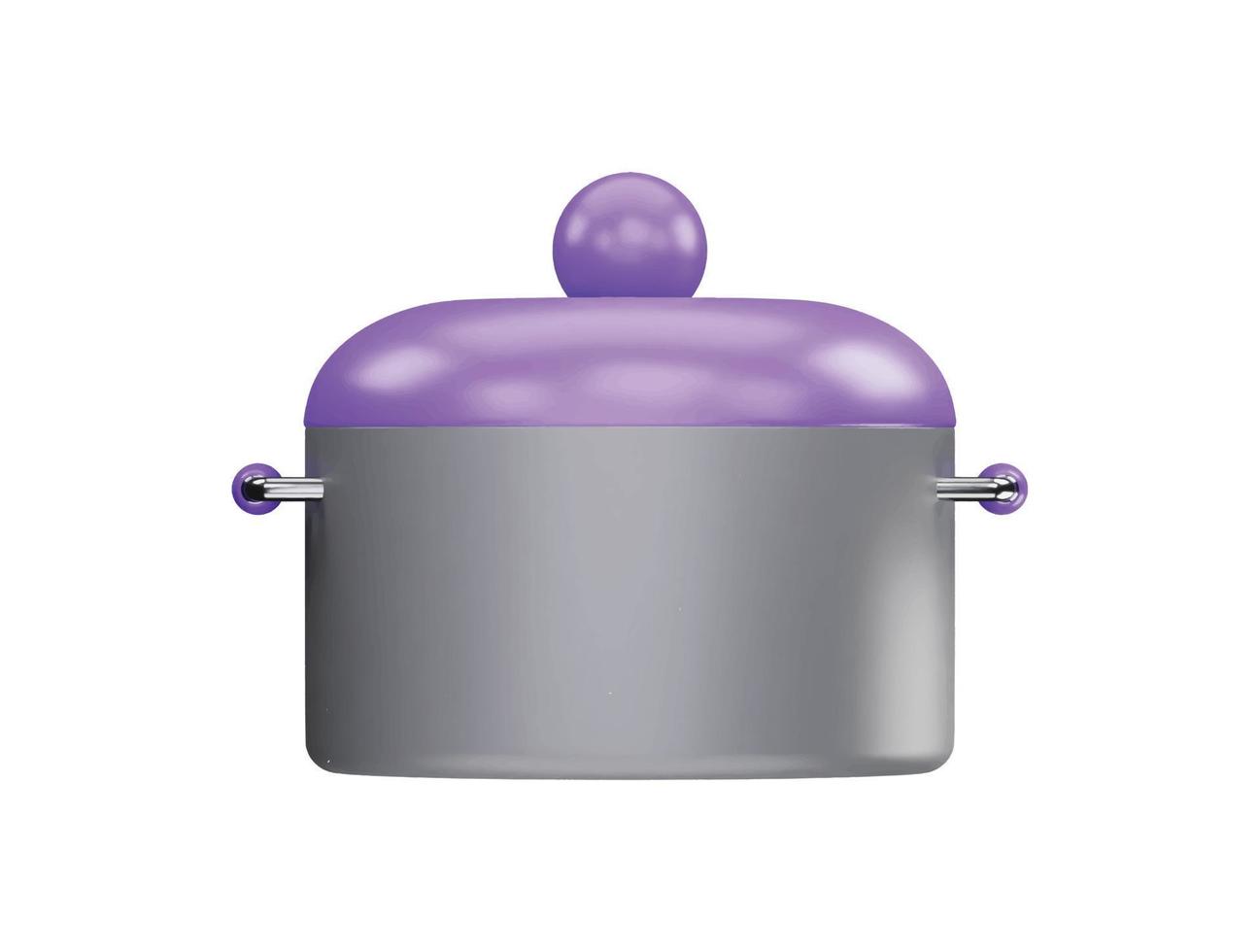 Koken pot met 3d vector icoon tekenfilm minimaal stijl