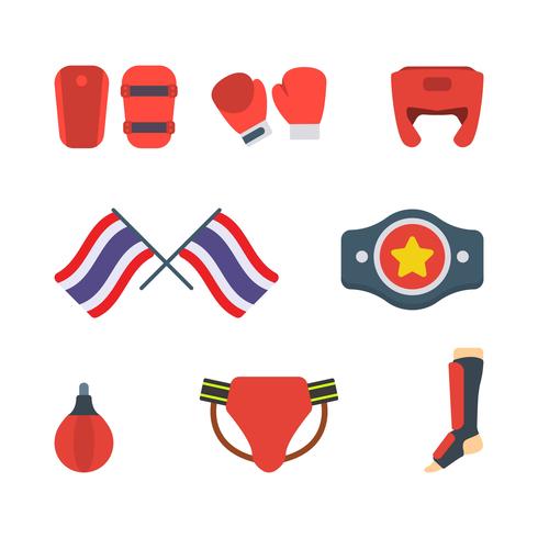 Vlakke Muay Thai Vectors