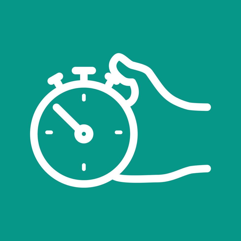 Holding stopwatch lijn kleur achtergrond icoon vector