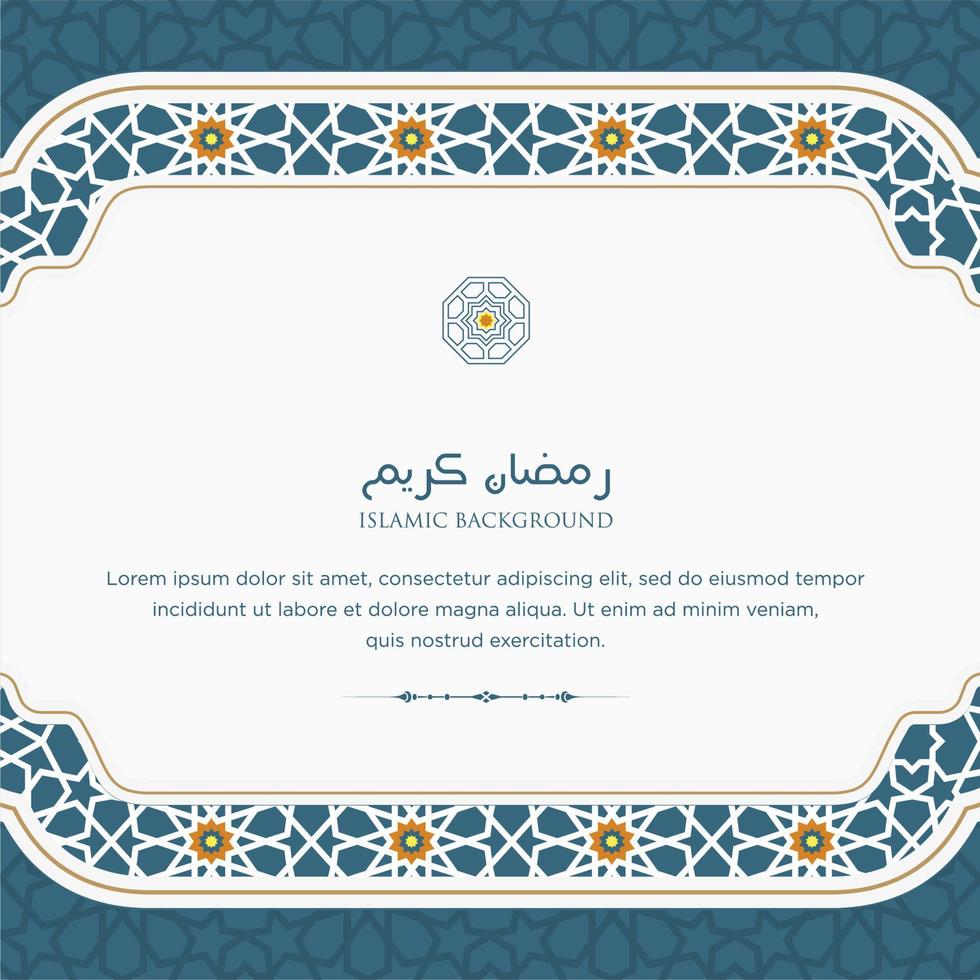 Ramadan kareem Arabisch Islamitisch elegant wit en gouden luxe ornament achtergrond met Arabisch patroon en decoratief ornament boog kader vector