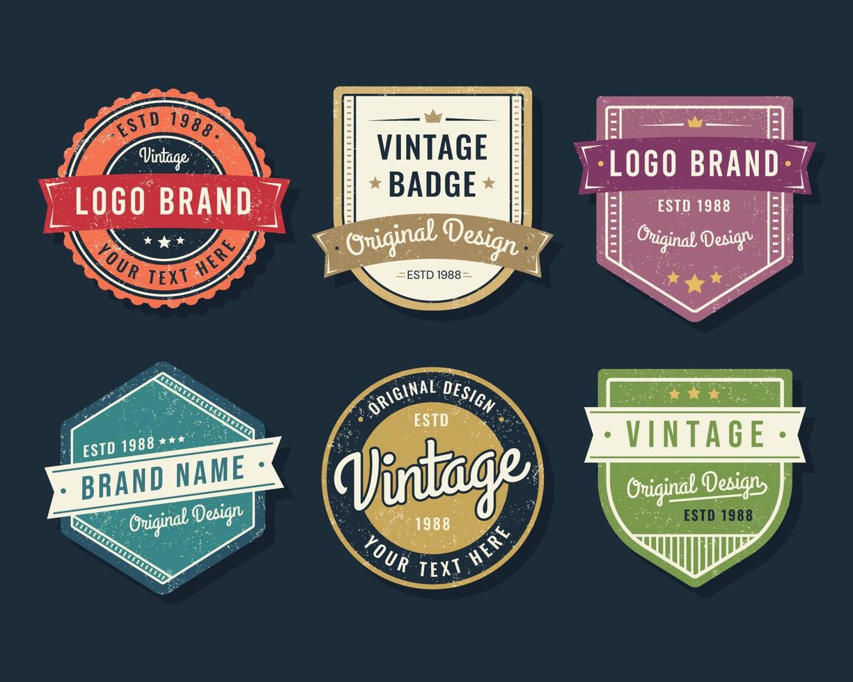 vintage logo set vector