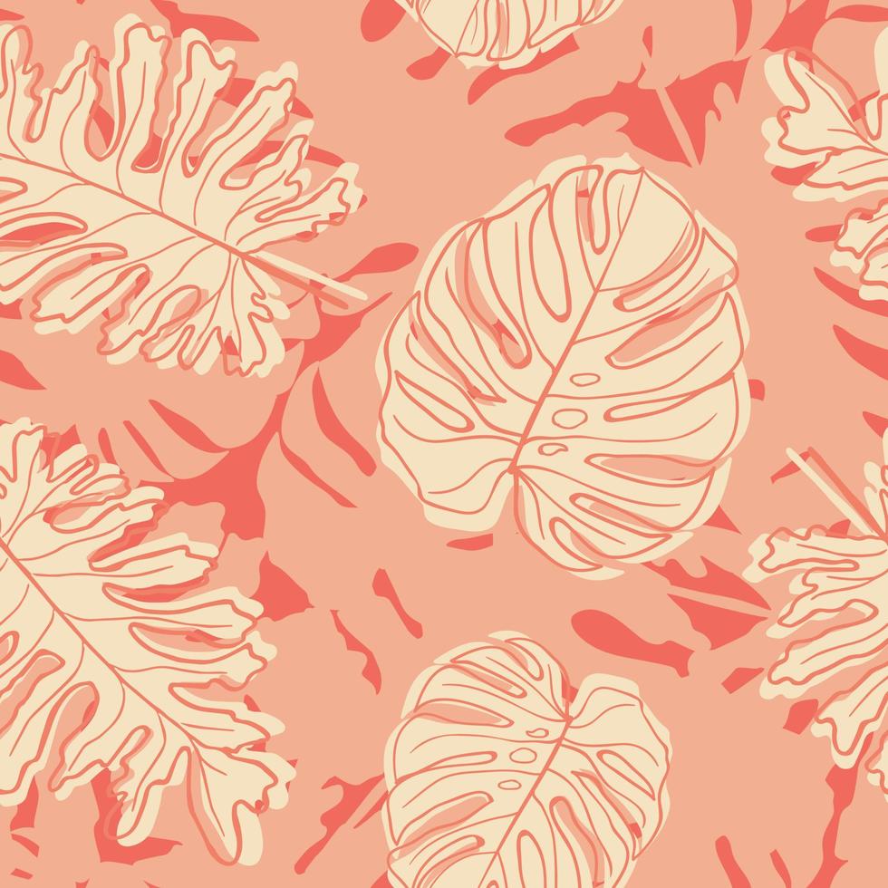 mooie tropische monstera laat naadloos patroonontwerp achter. tropische bladeren natuur achtergrond. trendy Braziliaanse illustratie. lente- en zomerontwerp voor textiel, prints, inpakpapier. vector