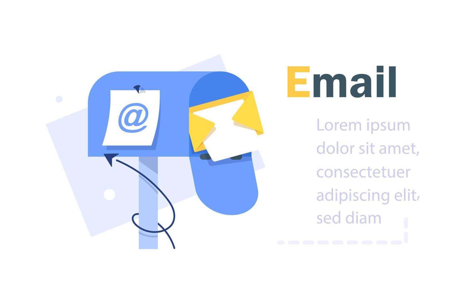 e-mail abonneren, online nieuwsbrief vector sjabloon met postbus . envelop en nieuwsbrief website illustratie