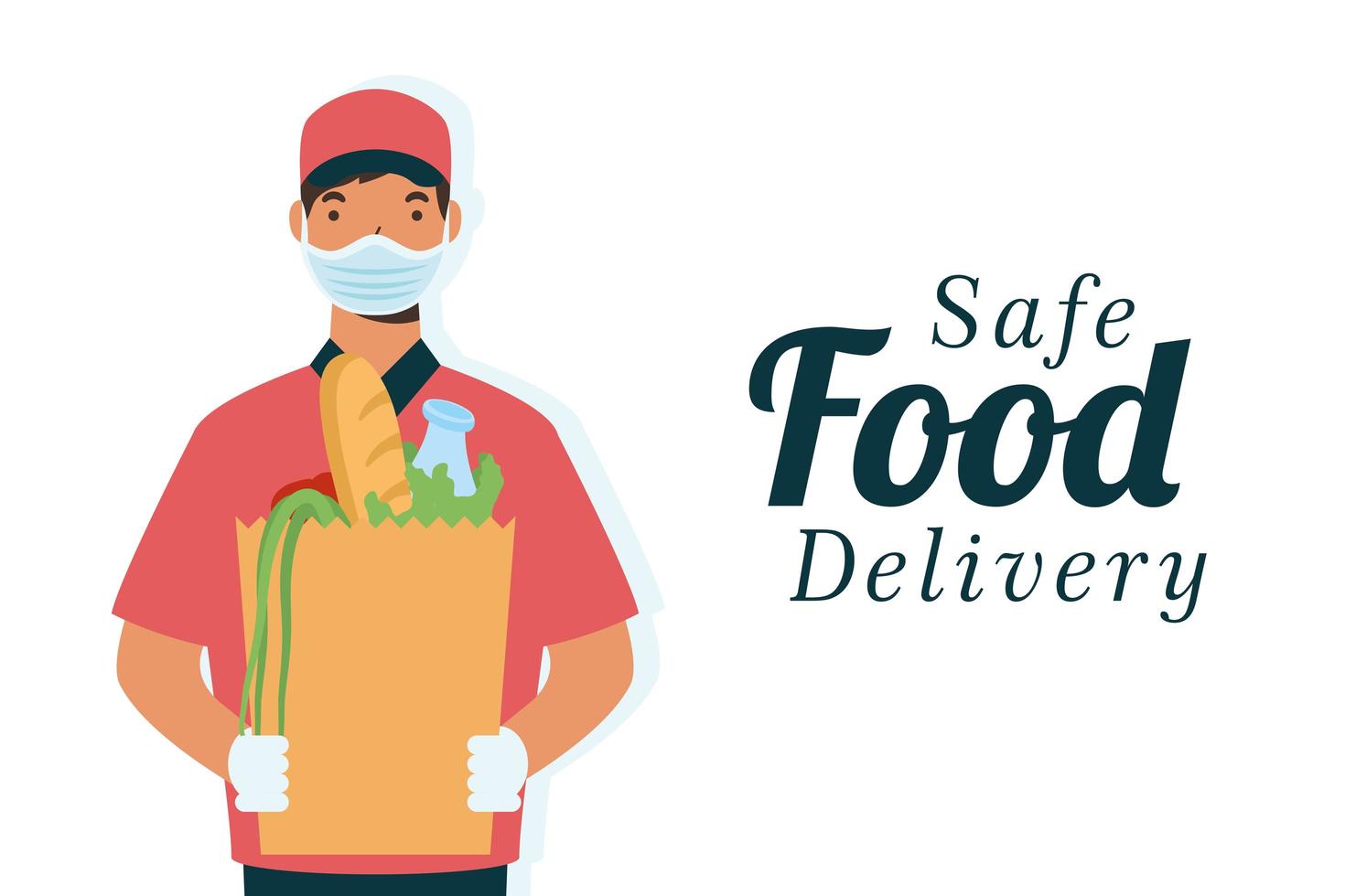 veilige voedsel levering concept banner vector