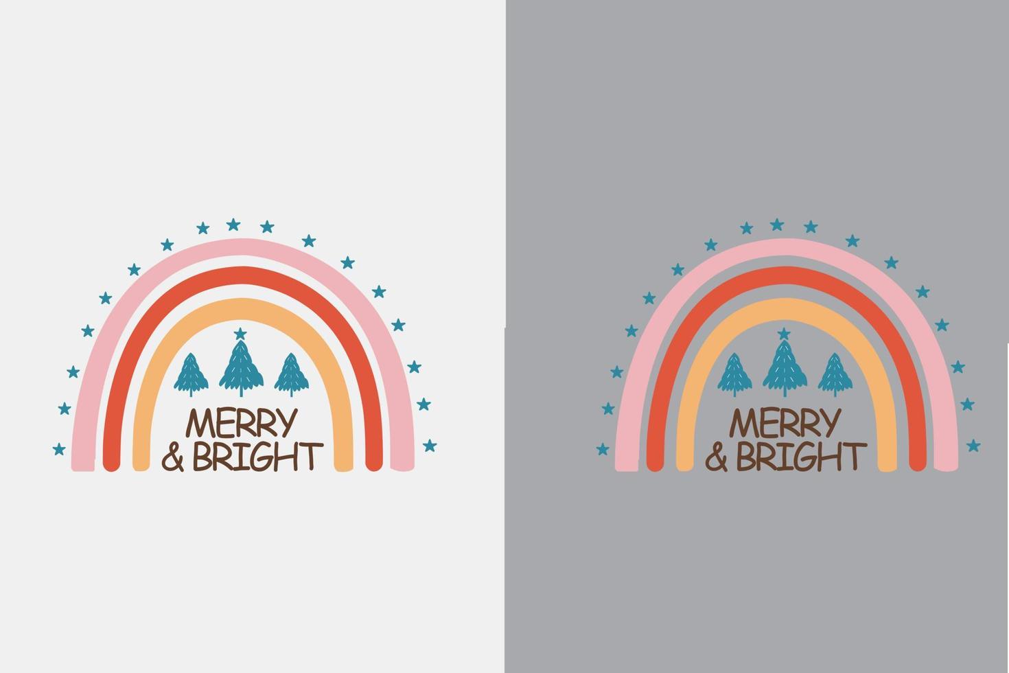 boho Kerstmis regenboog SVG vector