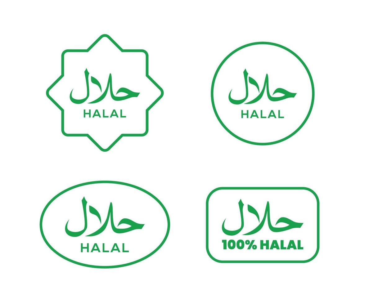 halal voedsel etiket verzameling. halal teken ontwerp vector