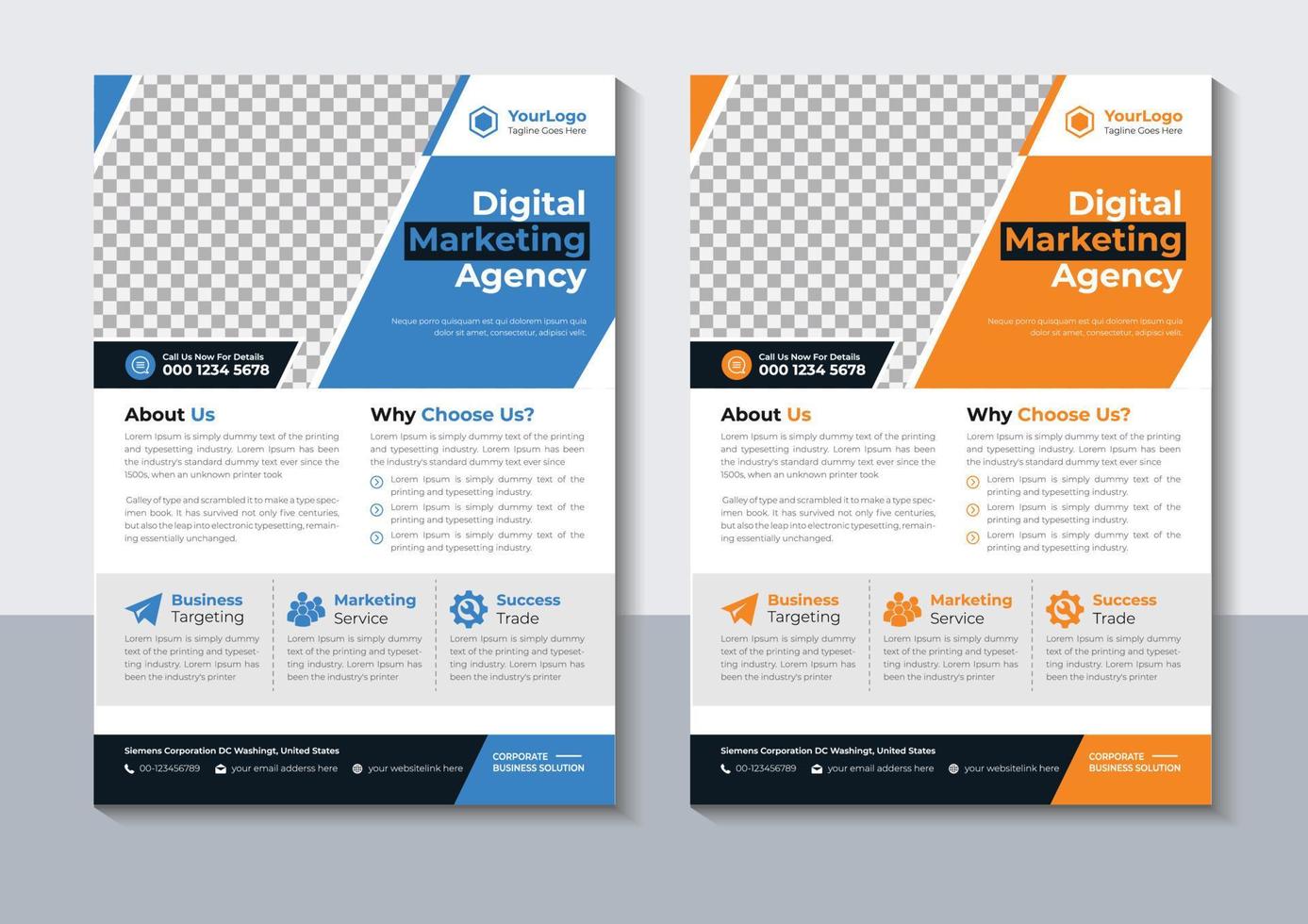 zakelijke folder ontwerp, digitaal afzet agentschap folder sjabloon, bedrijf folder, brochure ontwerp, jaar- rapport, pro vector