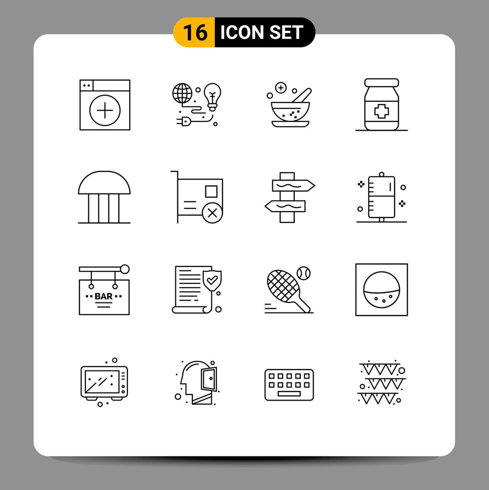 16 gebruiker koppel schets pak van modern tekens en symbolen van rechtbank tablets aarde medisch medisch bewerkbare vector ontwerp elementen
