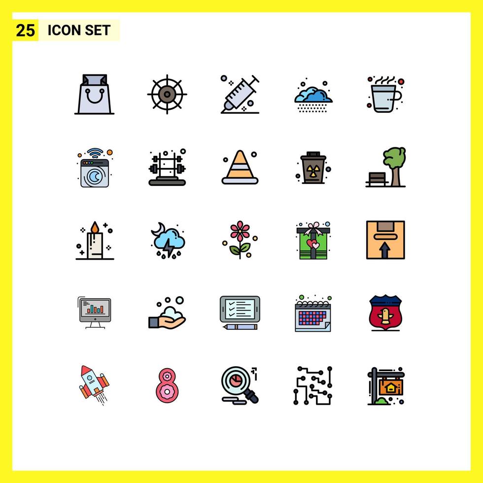25 creatief pictogrammen modern tekens en symbolen van heet kop ontwerp koffie regen bewerkbare vector ontwerp elementen