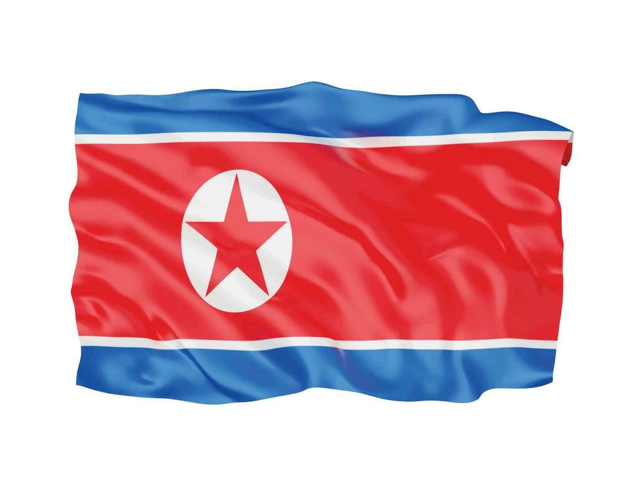 3d noorden Korea vlag nationaal teken symbool vector