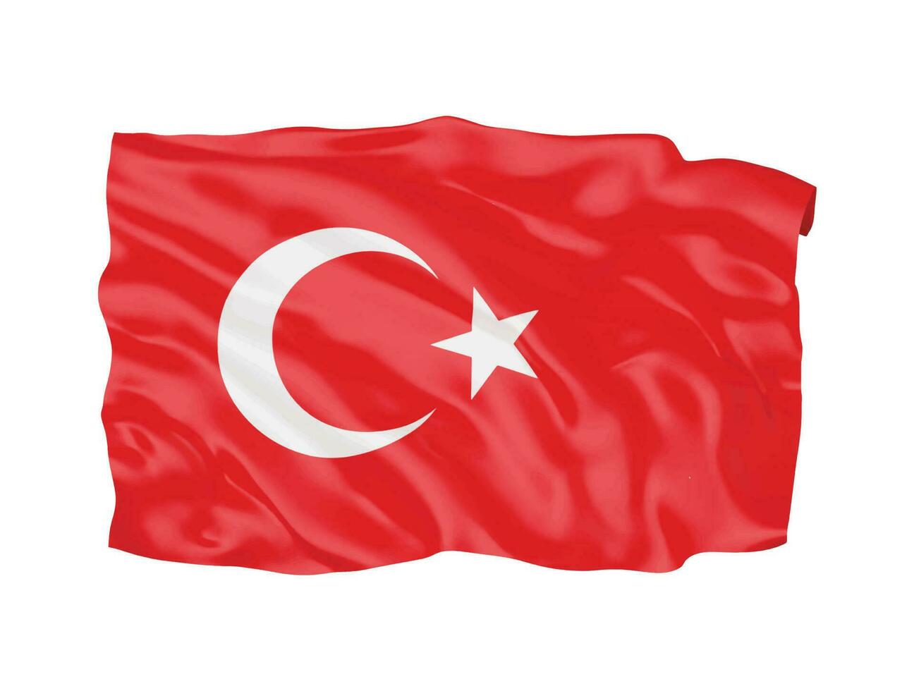 3d turkije vlag nationaal teken symbool vector