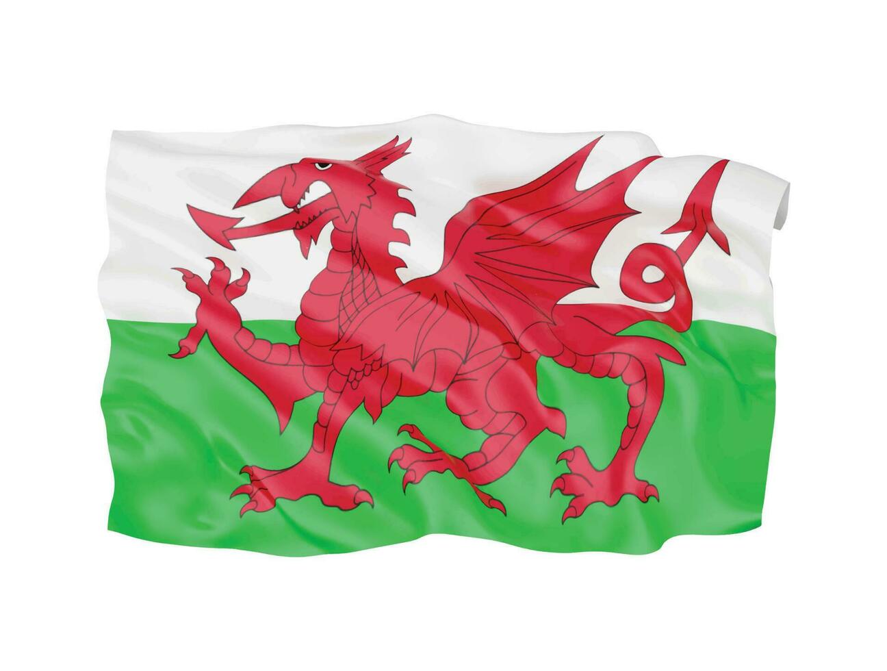 3d Wales vlag nationaal teken symbool vector