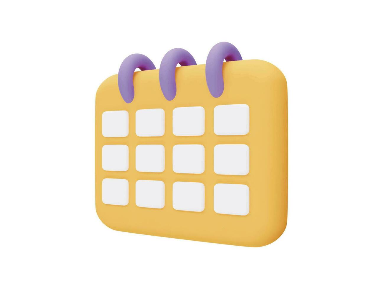 kalender met ringen en gemarkeerd datum tijd beheer planning concept 3d vector icoon