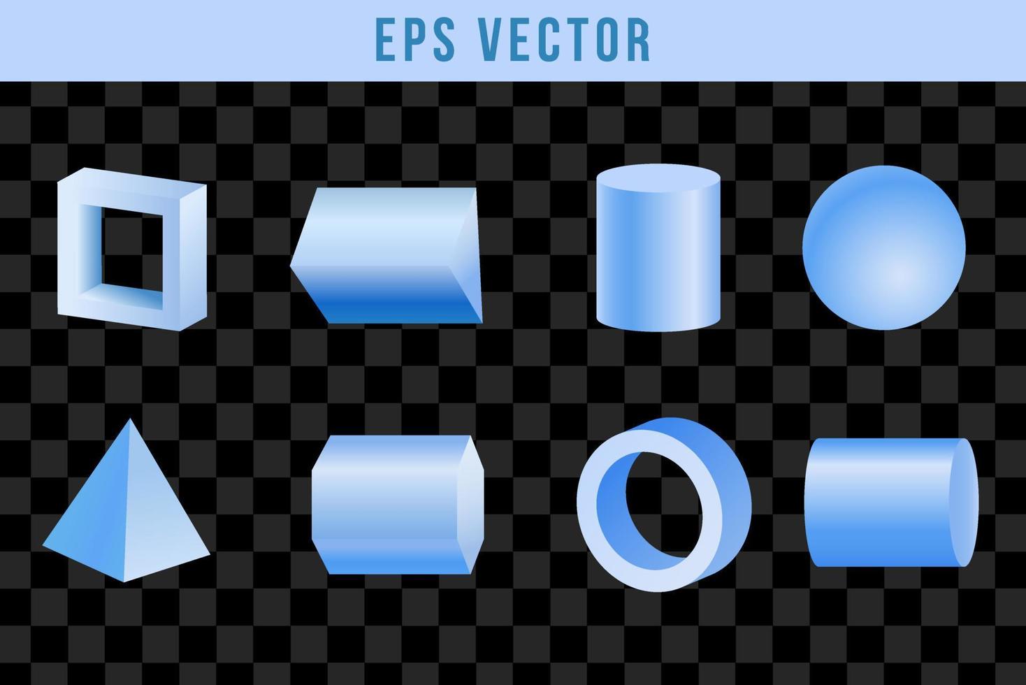 3d voorwerp meetkundig elementen geïsoleerd Aan transparant achtergrond vector