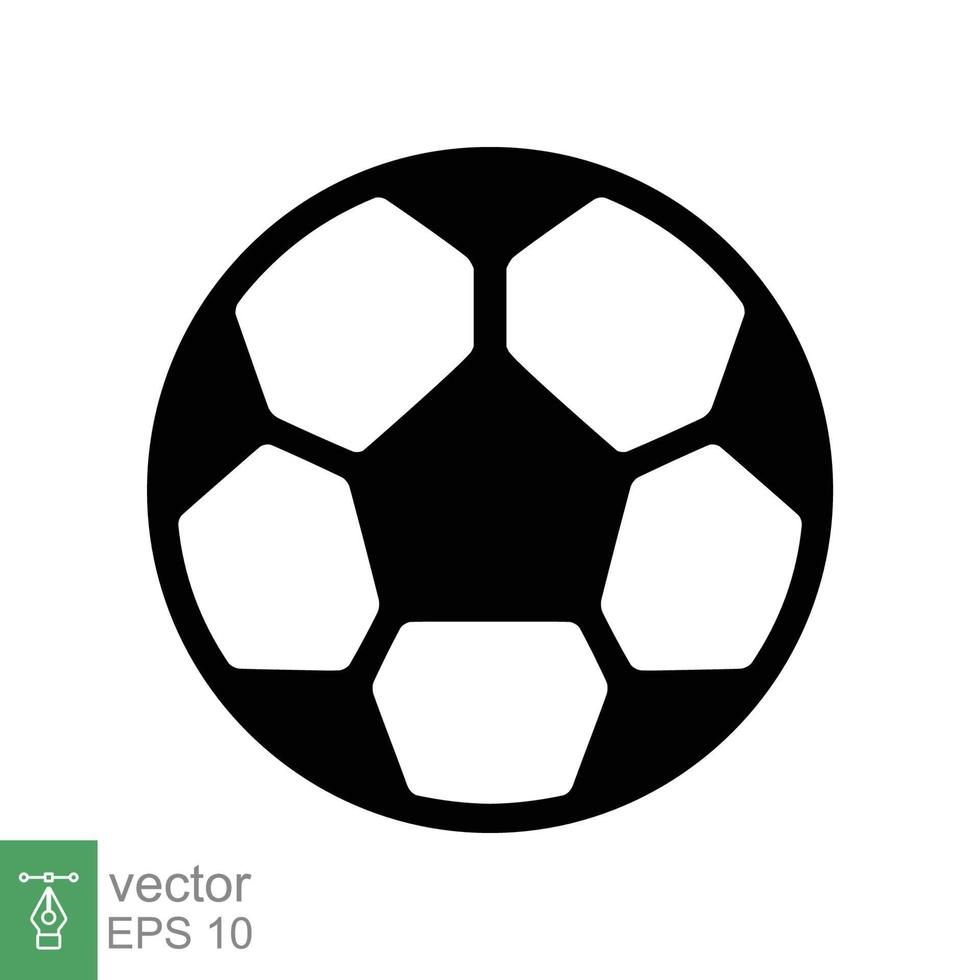 voetbal bal icoon. gemakkelijk vlak stijl. Amerikaans voetbal, zwart ronde bal, Pentagon patroon, cirkel, zeshoek, sport concept. vector illustratie geïsoleerd Aan wit achtergrond. eps 10.