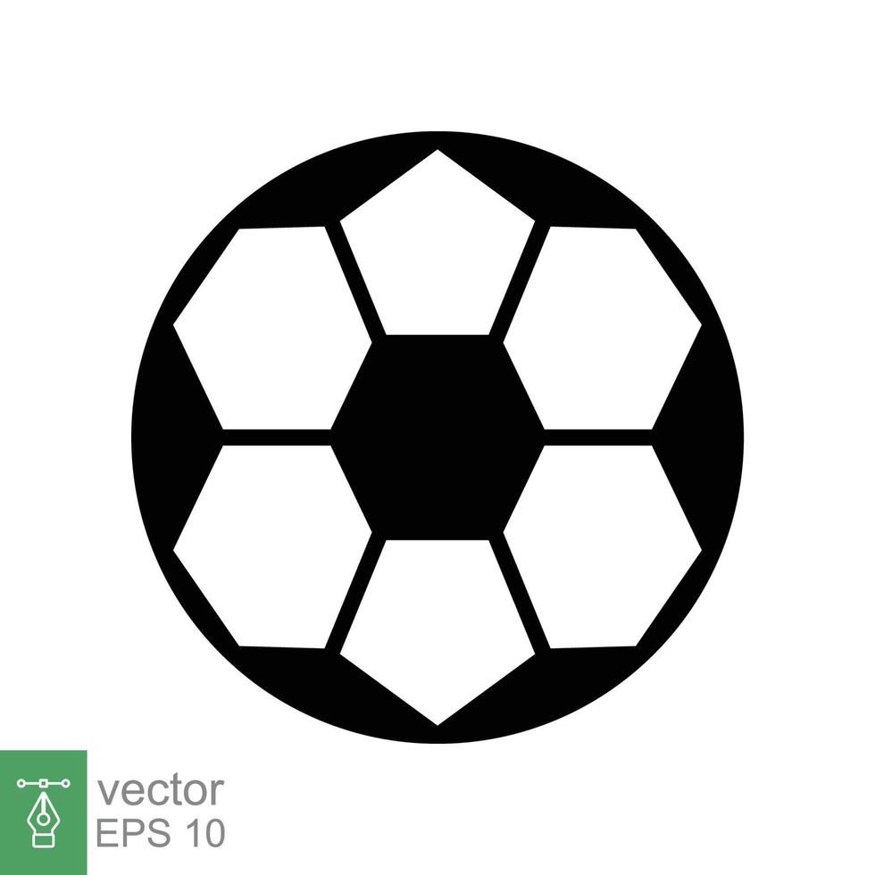 voetbal bal icoon. gemakkelijk vlak stijl. Amerikaans voetbal, zwart ronde bal, Pentagon patroon, cirkel, zeshoek, sport concept. vector illustratie geïsoleerd Aan wit achtergrond. eps 10.