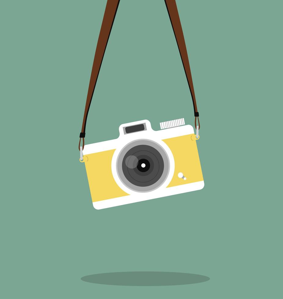 hangende vintage camera vlakke stijl vector