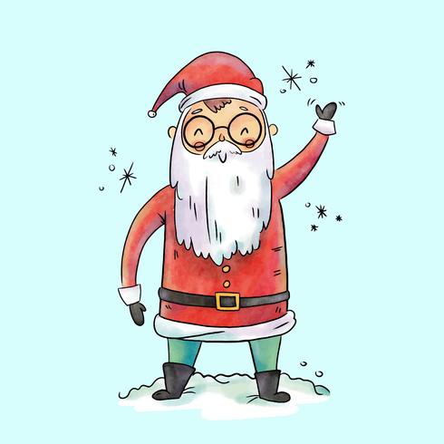 Leuk Santa Character Smiling en hallo zeggen vector