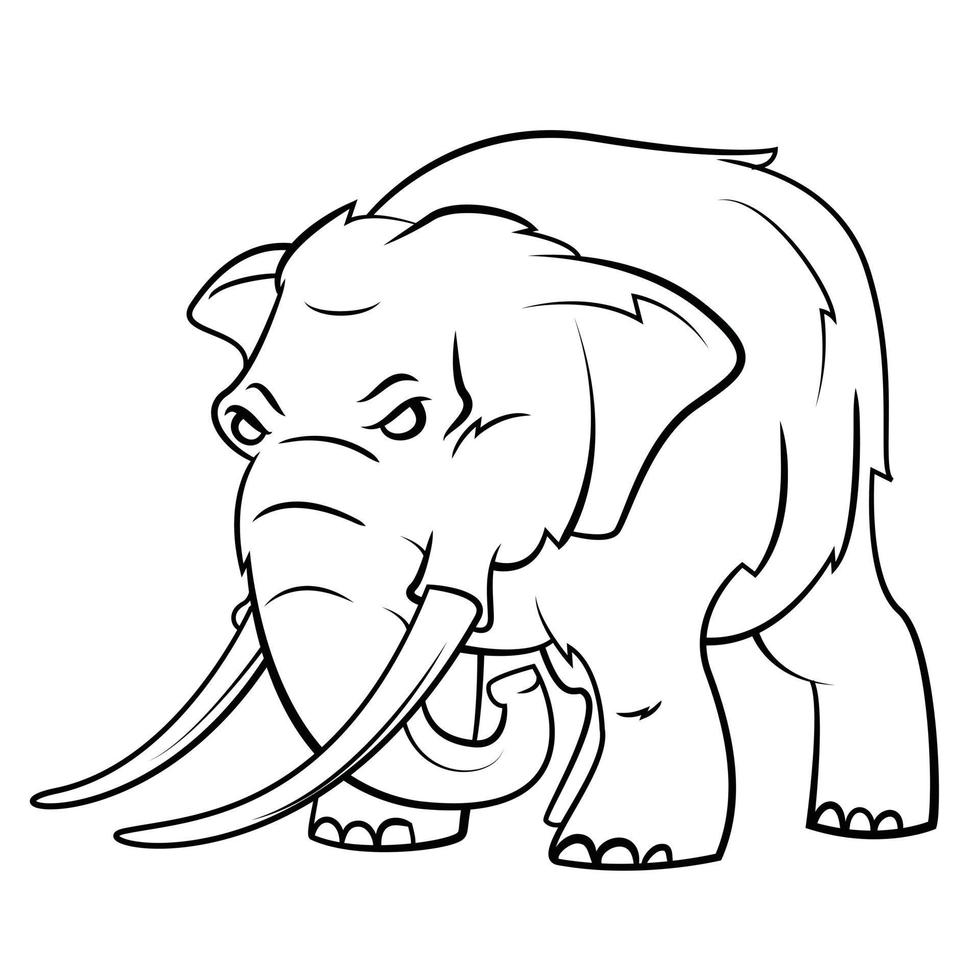 weinig olifant tekenfilm schetsen vector