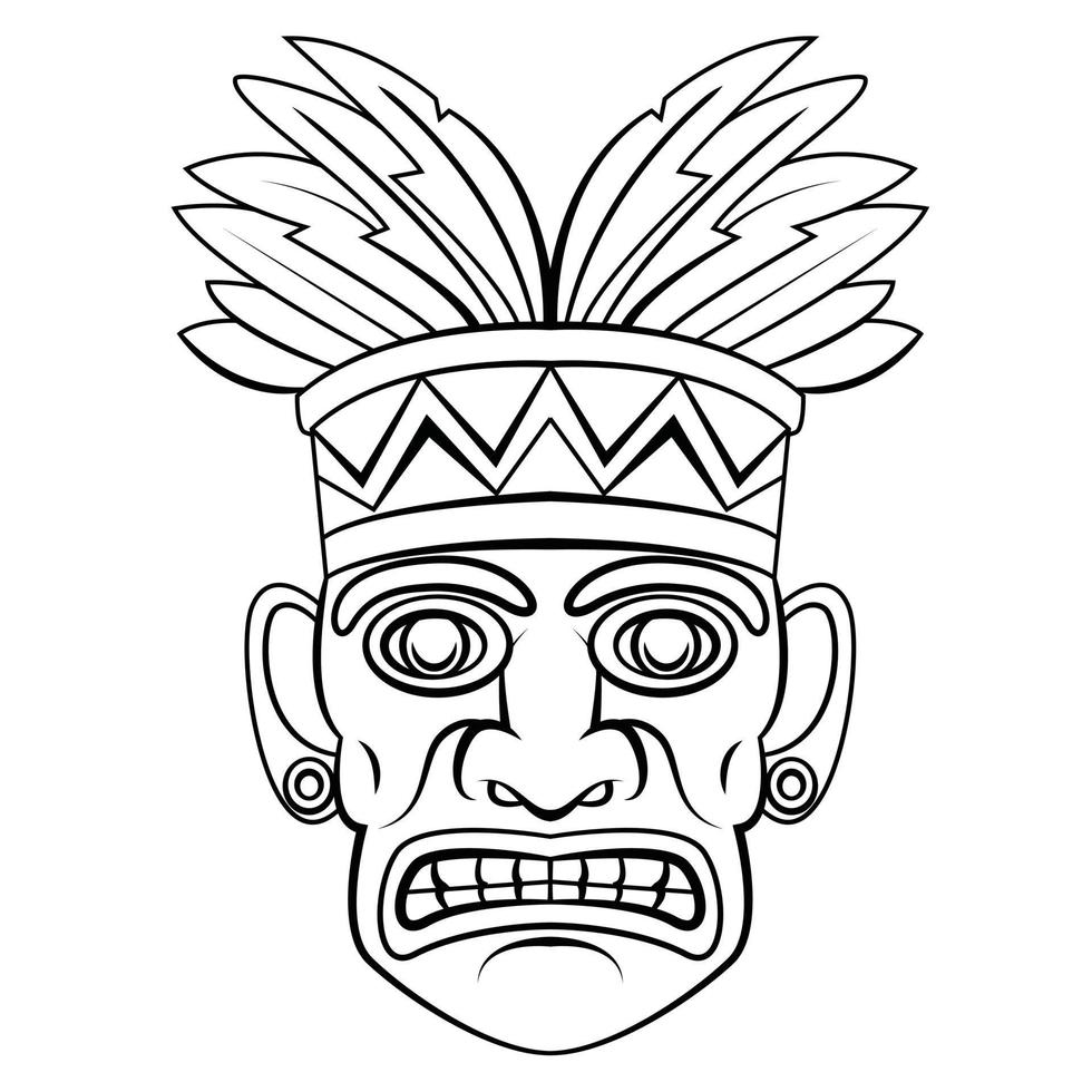 traditioneel masker schetsen illustratie vector