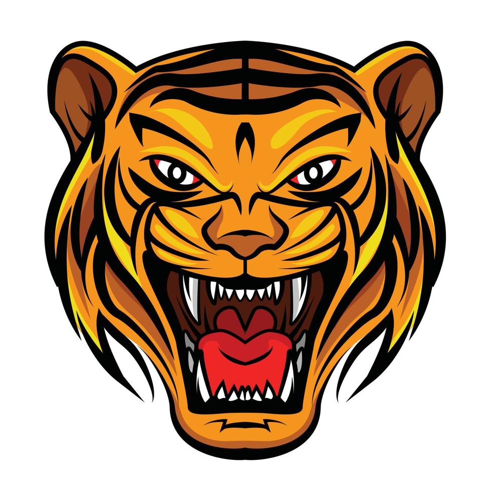 tijger hoofd brullen illustratie vector