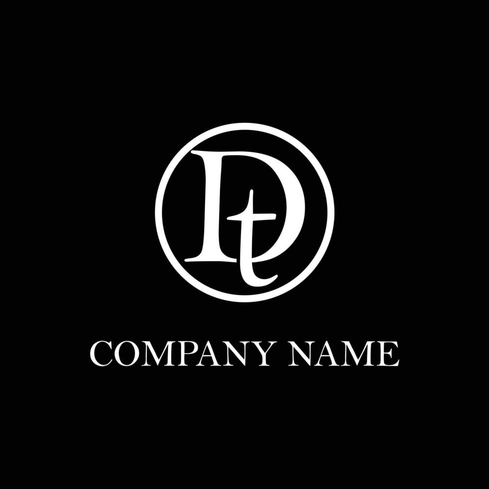 brief dt logo ontwerp inspiratie, schoon en knap brief naam logo vector